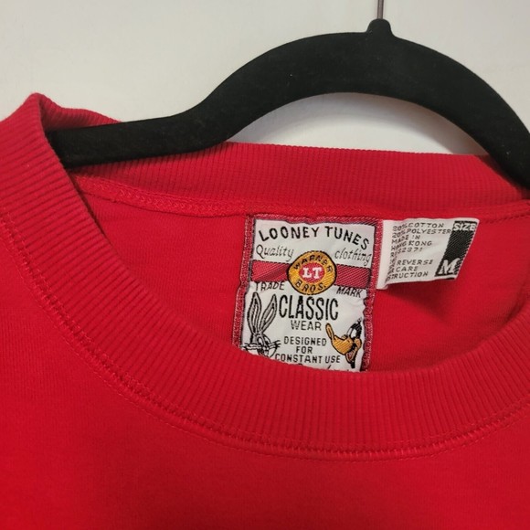 Vintage Warner Brothers Looney Tunes Sweatshirt Embroidered Medium - Picture 5 of 5